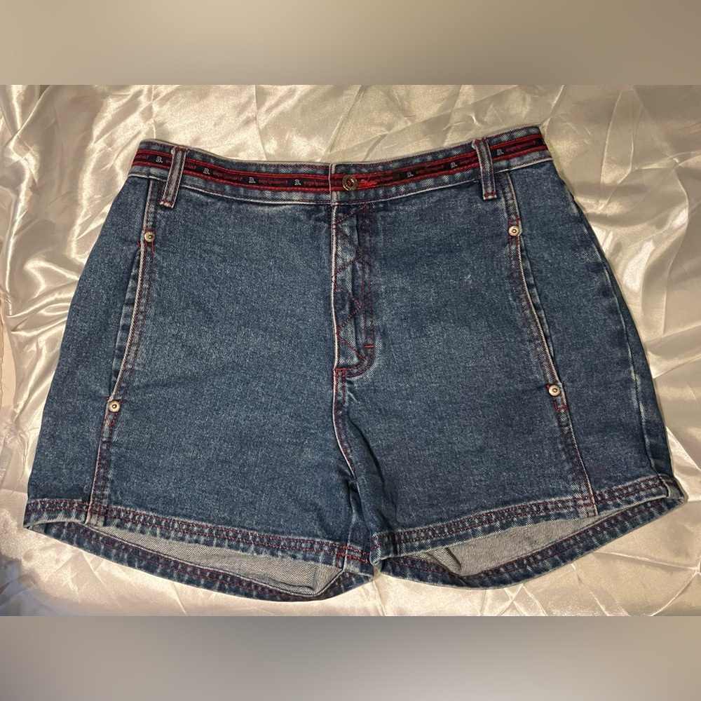 VINTAGE B EQUIPMENT Red Stitched Jean Shorts